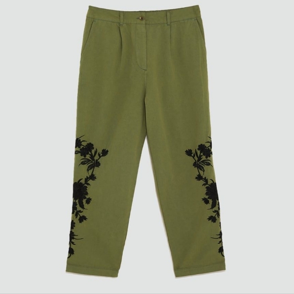363-Zara Woman Khaki Trousers - Picture 1 of 5